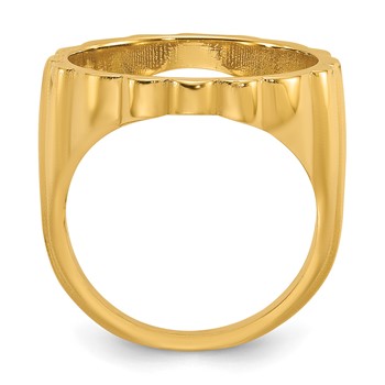 Wideband Distinguished Coin Jewelry 14k Ladies' Polished and Diamond-cut Fluted 16.5mm Coin Bezel Ring — alternate view