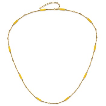 Kennedy 18k Gold-plated Long Agate Beaded w/ 3in ext Necklace — alternate view