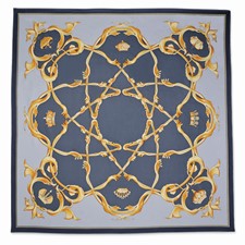 Image of Kennedy Blue Crown Handmade Silk 35in Fashion Scarf