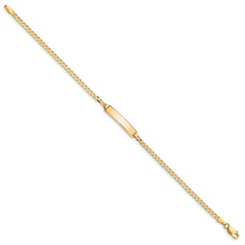 14k Polished Solid Chain/Solid Plate Curb Link 20x4.8mm Plate 5.5 inch Baby/Child ID Bracelet — alternate view