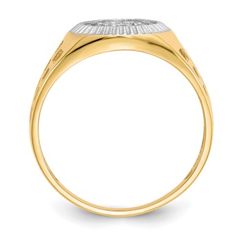 IB Goodman 14k and White Rhodium CZ Cluster Mens Ring — alternate view