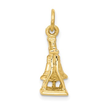 14k Solid Polished 3-D Liberty Bell Charm — alternate view