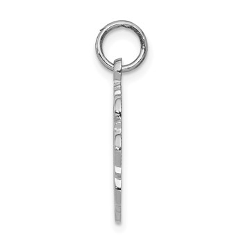 14k White Gold RN Registered Nurse Textured Back Disc Charm — alternate view