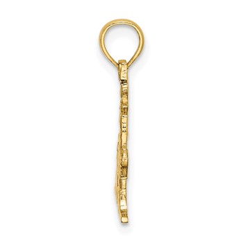 14k Southern Lighthouse with Palm Tree and Flag Charm — alternate view