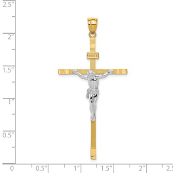 14k Two-tone Crucifix Pendant — alternate view