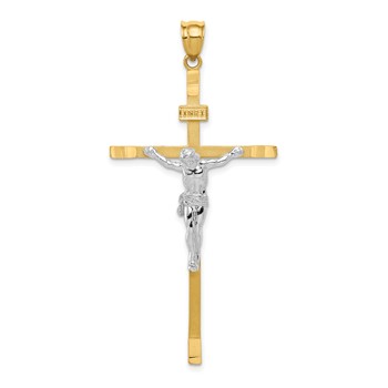 14k Two-tone Crucifix Pendant