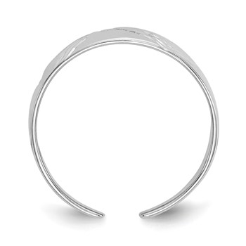 14k White Gold Diamond-cut Fancy Toe Ring — alternate view