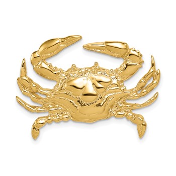 14k Large Blue Crab Omega Slide