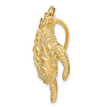 14k Large Sea Turtle Omega Slide — alternate view