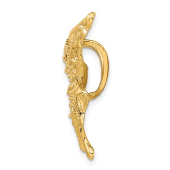 14k Polished and Beaded Butterfly Omega Slide — alternate view