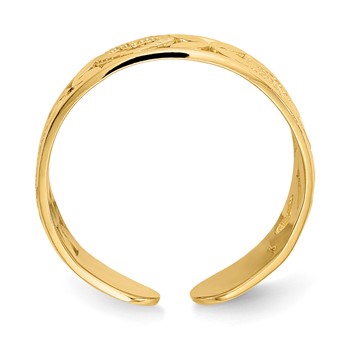 14k Diamond-cut X-and-Heart Toe Ring — alternate view