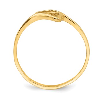 14k Double Heart Size 3 Baby / Childs Bypass Ring — alternate view