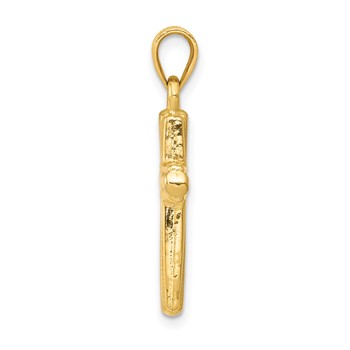 14k and White Rhodium Cross Pendant — alternate view