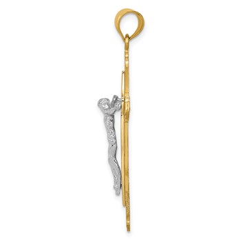 14k Two-tone Crucifix Pendant — alternate view