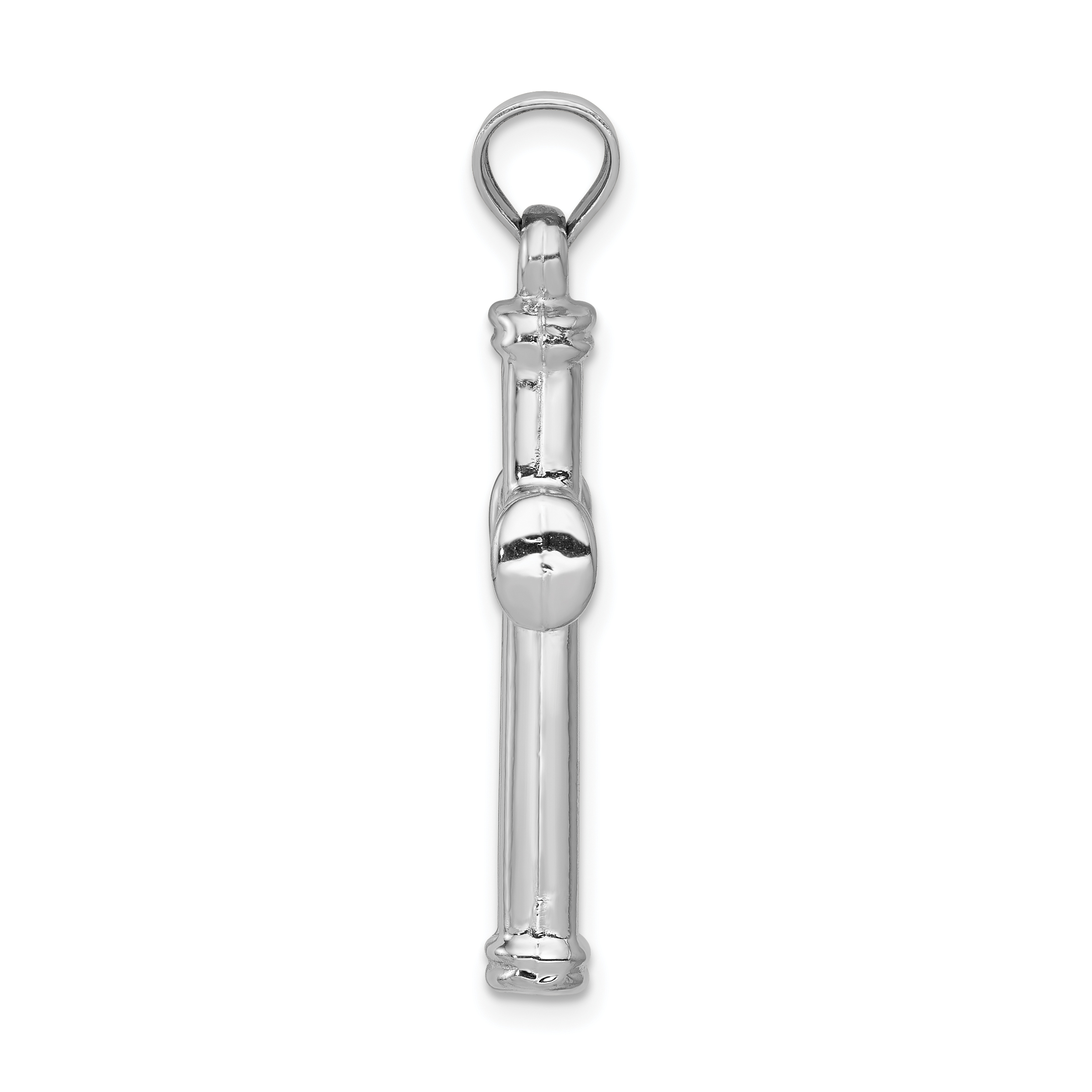 Cross Charm Pendant 14k White Gold 34x18.3mm Religious Hollow product image view 2