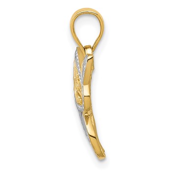 14K and White Rhodium Butterfly Charm — alternate view