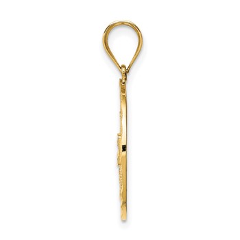 14K Fancy Filigree and Diamond Cut Charm — alternate view