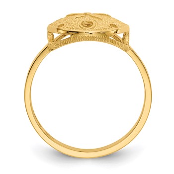 14k Polished Sand Dollar Ring — alternate view