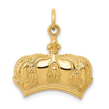 14k Fleur De Lis Crown Charm