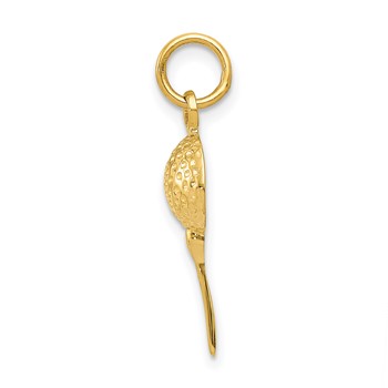 14k Domed Golf Ball on Tee Charm — alternate view