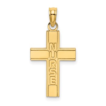 14k NURSE Cross Charm