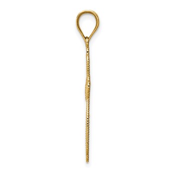 14K Budded Cross Pendant — alternate view