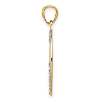 14k and White Rhodium HAPPY ANNIVERSARY Hearts Pendant — alternate view