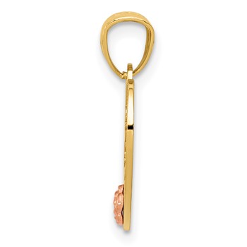 14k Two-tone BIG SISTER Heart Pendant — alternate view