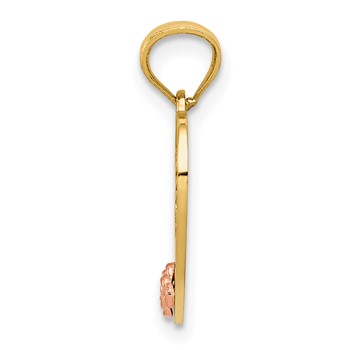 14k Two-tone LITTLE SISTER Heart Pendant — alternate view