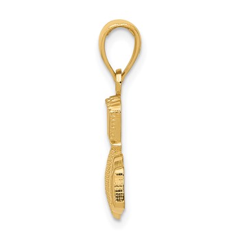 14K Claddagh Pendant with Textured Crown — alternate view