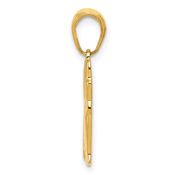 14K Sitting Cat Pendant — alternate view