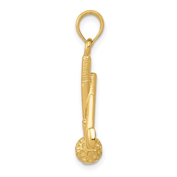 14K 3-D Golf Clubs and Ball Pendant — alternate view