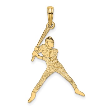 14K Baseball Batter Charm