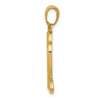 14K Polished Heart Key and Lock Charm — alternate view