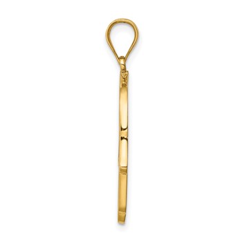 14K Polished and Enameled Hamsa and Evil Eye Pendant — alternate view