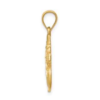 14K Diamond-cut Brushed and Polished Snowman Pendant — alternate view