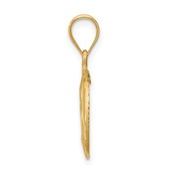 14K Brushed Diamond-Cut Virgin Mary Pendant — alternate view