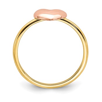 14K Two-tone Polished Heart Ring — alternate view