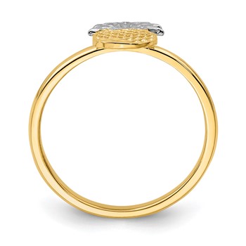14K and White Rhodium Polished Pineapple Ring — alternate view