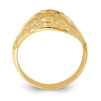 14K Polished Filigree Ring — alternate view