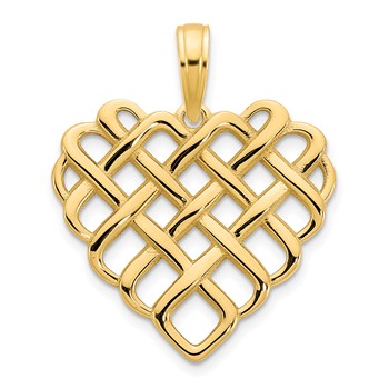 14k Fancy Woven Heart Pendant