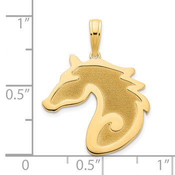 14k Sandblasted Horse Head Charm — alternate view