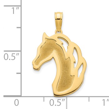 14k Sandblasted Horse Head Charm — alternate view