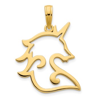 14k Cut-out Unicorn Pendant