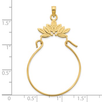 14k Leaves Charm Holder Pendant — alternate view