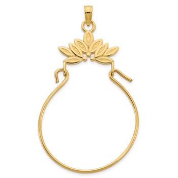 14k Leaves Charm Holder Pendant
