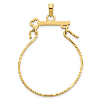 14k Key Charm Holder Pendant