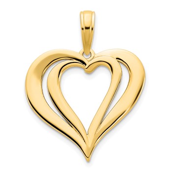 14k Fancy Two Hearts Pendant