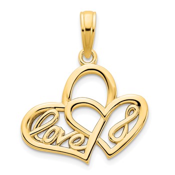 14k LOVE Infinity Symbol Heart Charm