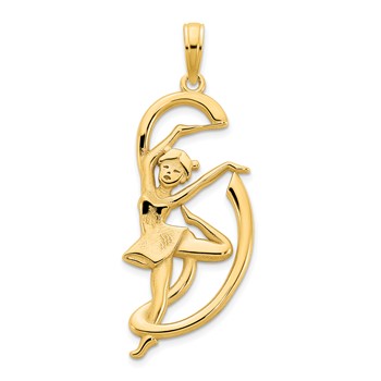 14k Gymnast with Ribbon Pendant